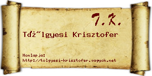Tölgyesi Krisztofer névjegykártya