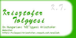 krisztofer tolgyesi business card